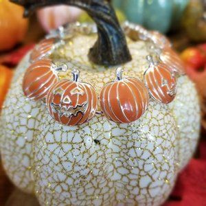Fall Jack-O-Lantern Orange Pumpkin Bracelet